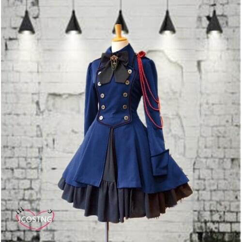 Medieval Renaissance Sweet Lolita Dress Vintage Falbala Bowknot High Waist Victorian Dress Kawaii Girl Gothic Lolita Clothes