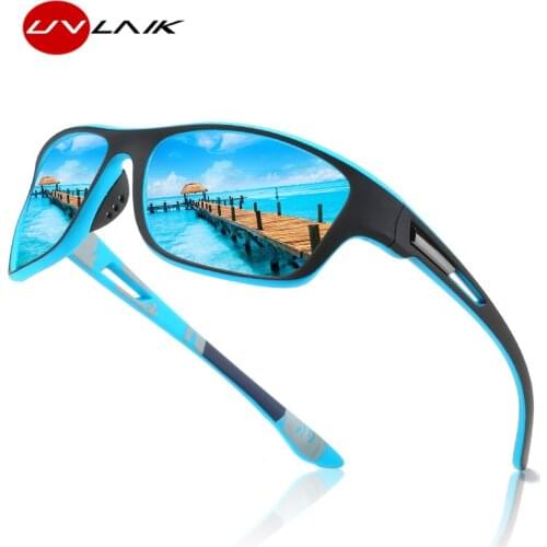 UVLAIK Polarized Sunglasses Men 2021 Sports Sun Glasses Women Vintage Mirror Goggles Retro Outdoor Cycling Night Vision Glasses