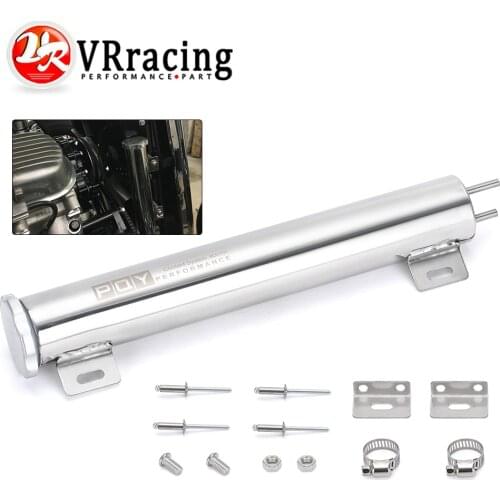 2"x13" Stainless Steel Radiator Overflow Tank Bottle Catch Can Car Modification Radiator Cooling Accessories VR-COT01