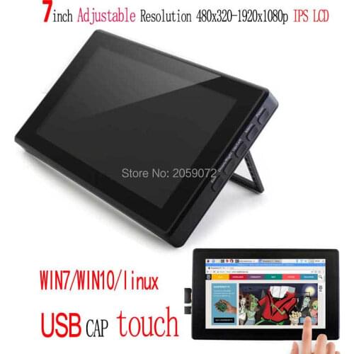 Raspberry Pi 7inch LCD 7 inch USB Capacitive Touch screen HDMI VGA display for computer mini PC adjustable 480x320-1920x1080