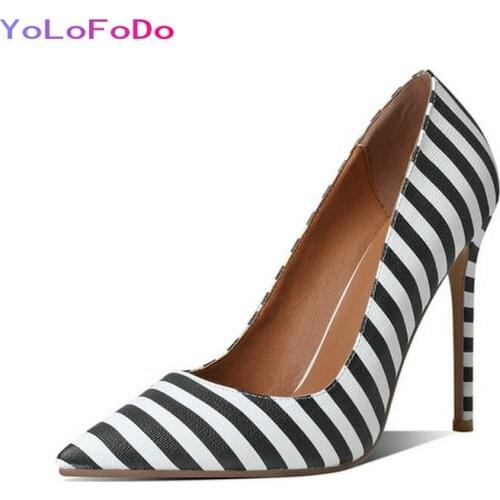 Plus Size 34-43 High Quality Women High Heel Shoes Fashion Pointed Toe Thin High Heel Women Pumps Dress Womans Shoes Black