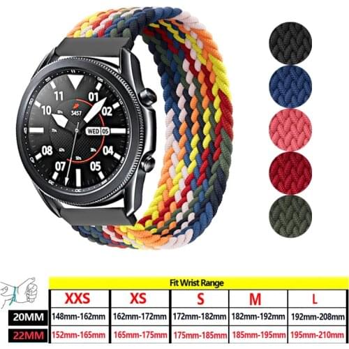 22mm 20mm Solo loop Watch Band Strap For Samsung Galaxy 3 Watch 46mm 42mm gear S3 Active2 huawei Classic quick release band