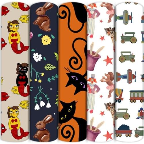 Mermaid Black Cat Tent Polyester Cotton Fabric for Tissue Sewing Quilting Fabric Needlework Material DIY Handmade,c18525