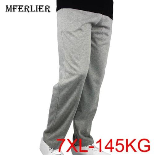 MFERLIER Autumn Spring pants men 5XL 6XL 7XL Plus size weight 140kg large size men pants 5 colors