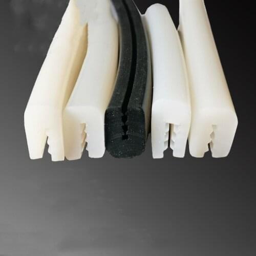 Silicone Seal Strip Sealing Bar U Shape with Barb Weatherstrip 15mm x 18mm 12mm x 20mm 2m High Temperature Translucent Black odd