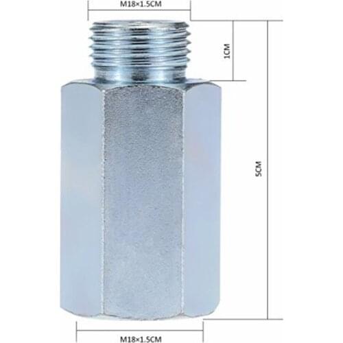 Stainless Steel M18x1.5mm O2 Oxygen Sensor Bung Extension Adapter 50mm