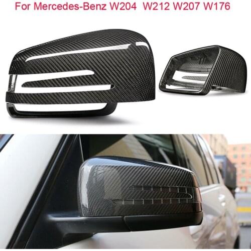 W204 For Mercedes-Benz A/B/C/E/S CLA CLS GLA-Class W212 W207 W176 Real Carbon Fiber Replace New Mirror Cover Car Modification