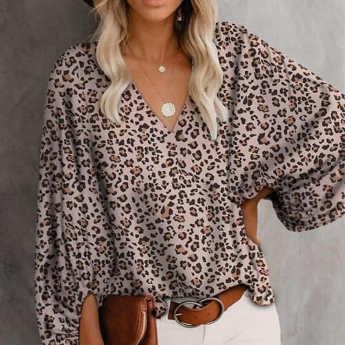 Womens Clothing 2021 Blouse Summer Vintage V-neck Print Lantern Sleeve Tops Loose Casual Pullover Shirt Chemise Femme Blouses