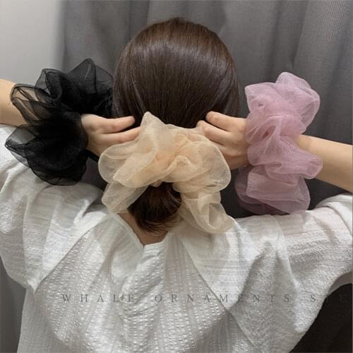Womens Hair Scrunchie Organza Scrunchies Elastic Hair Ropes Scrunchy Ponytail Holder Rubber Bands Girls Hair Bands Accessories