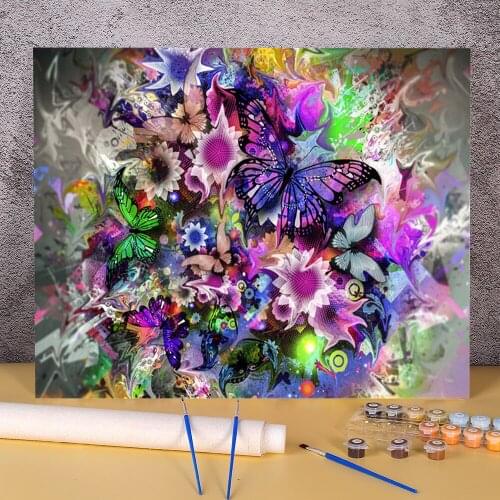 Animal Butterfly Flower Paint By Numbers Set Oil Paints 40*50 Painting On Canvas Handmade Crafts For Adults Handicraft