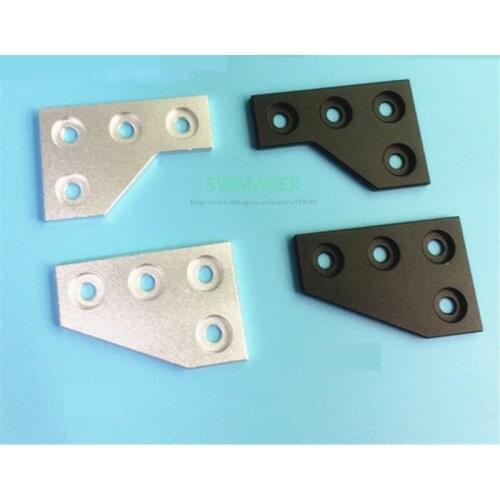 1pcs 4 hole 90 degree L-shaped joining plate for v slot aluminum Profile 3D printer parts black silver