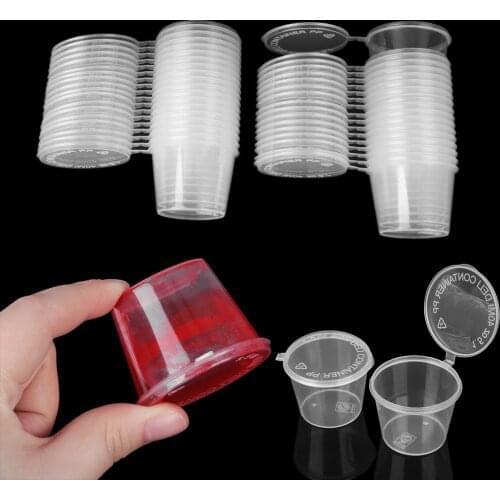 10/20Pcs Disposable Pigment Paint Box Reusable Plastic Takeaway Sauce Cup Food Containers with Hinged Lids Small Palette Packing