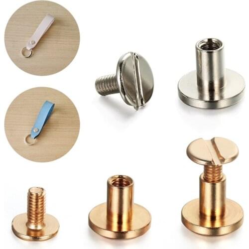 10Pcs/Set 5mm/6.5mm/8mm Leather Metal Craft Solid Screw Nail Rivet For Luggage Craft Clothes Bag Shoes Belt Strap Rivet Screws