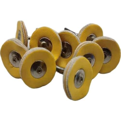 10pcs/Bag Dental Laboratory Mounted Polishing Brush Wheel Leather Buff Lab Materials Rotary Tools Low Speed 2.35mm HP Shank