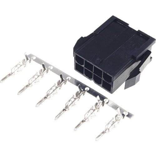 100pcs 5559 4.20mm 8P 8PIN Plug Housing Dual Row Panel Mount PC computer ATX CPU Power Connector Mini-Fit Male Crimp Terminal