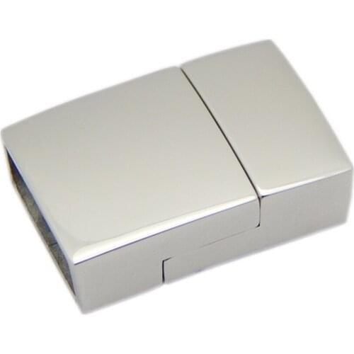 20pcs/lot engrave logo hole:11*4.2mm 316 Stainless Steel Magnetic Lock Clasp Connector For Leather Bracelet DIY Accessories DIY