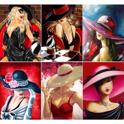 2021 5D Diy Diamond Painting Full Square/Round Diamond Woman Portrait Painting Diamond Embroidered Mosaic Wall Decoration