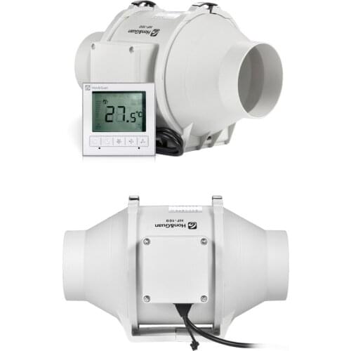 4'' Silent Inline Duct Fan with Smart Controller Timer Air Extractor Ventilator 220V Kitchen Ventilation Household HF-100PMZC