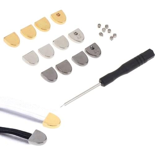 4pc/set Metal Lace Lock Metal Shoelaces Tips Head DIY Sneaker Kits No Tie Shoelaces Accessories Silver Gold Black