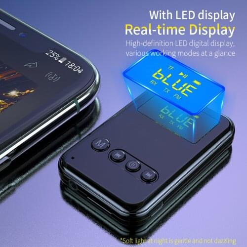 Bluetooth 5.0 Digital Display Audio Transmitter Receiver 3.5mm Jack Aux Audio Wireless Adapter For PC TV Headphone Car
