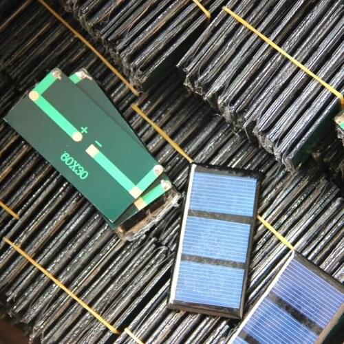 BUHESHUI Epoxy 0.2W 1.5V Mini Solar Cell Polycrystalline DIY Solar Panel Charger For 1.2V Battery Light Toy Study 30*60MM 100pcs
