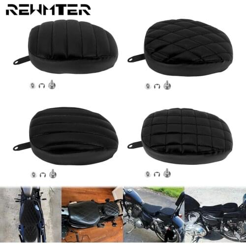 Motorcycle Black Passenger Rear Seat Pad Leather Pillow Cushion For Harley Sportster 48 Forty Eight XL1200X Seventy Two XL1200V