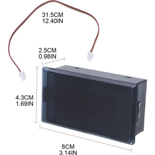 K1KA Electricity Usage Monitor Digital Current Voltage Power Meter Guage LED Display 5140A 2V-200V Ammeter Voltmeter