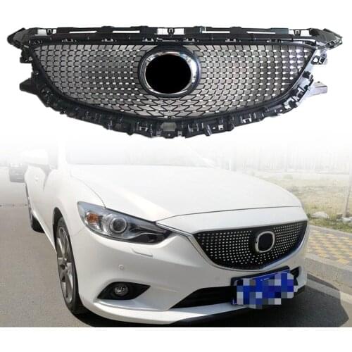 For 2014 2015 2016 Mazda 6 Atenza GJ GL Car Front Grille ABS Diamond Upper Bumper Grill Grille Aftermarket