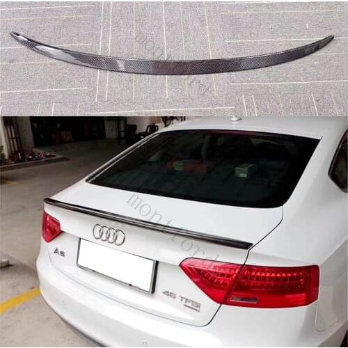 For Audi A5 Carbon Fiber Rear Spoiler Wing 4-Door Sedan 2009 - 2016 S5 Style Trunk Lid