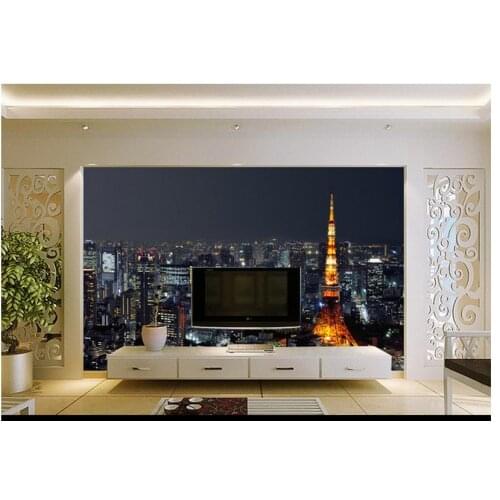 Custom photo wallpapers 3d mural wallpapers Beautiful city night scene background wall wallpaper for living room decoration