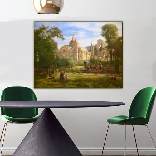 Holover Jose Maria Velasco"The Collegiate Church Of Guadalupe"Canvas Oil Painting Western Art Decor Poster Aesthetic Decoration