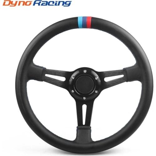13.5Inch Racing Steering Wheel Drift Microfiber Leather Three Colors Stitching Fit Car and Simulation PC Game
