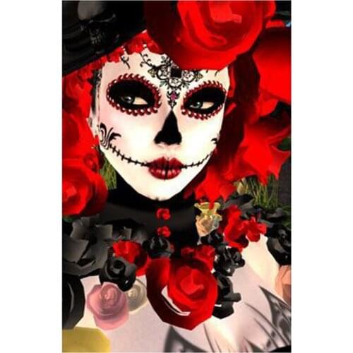 Skull women DIY Diamond Painting "day of the dead women " Full Diamond Embroidery Cross Stitch Rhinestone Mosaic Painting