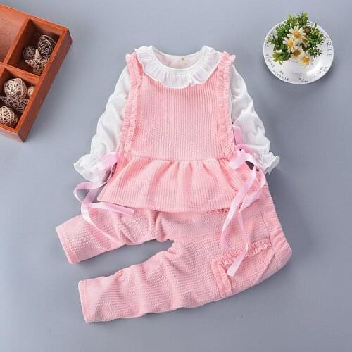 Sweet Children Princess Clothing Set Long Sleeve Shirts Vest Pants 3pcs Kids Suits for Girls Spring Fall Toddler Girl Clothes