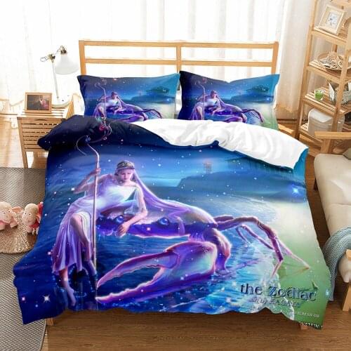Twelve Constellations Comforter Cover Set Cancer Pattern Printing 2/3pcs Bedding Set Include Duvet Cover And Pillowcase