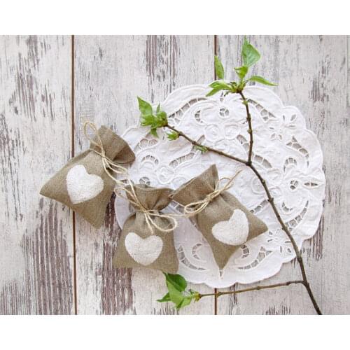 Red or white hearts Burlap rustic wedding Bachelorette Hangover bridal shower recovery Kit favor gift bags party Candy pouches