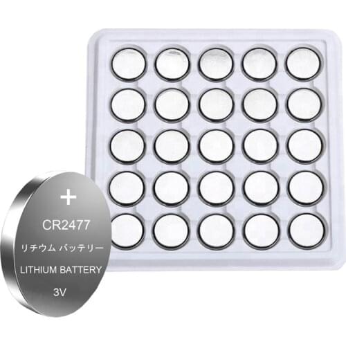 25pcs CR2477 BR2477 3V lithium batteries DL2477 ECR2477 LM2477 KCR2477 CR 2477 Button Coin Cell battery Lithium batteria