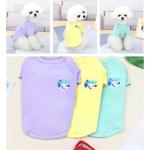 Dog Clothes for Small Dogs Little dog head Printed summer Pets tshirt Puppy Dog Clothes Pet Cat Vest Cotton T Shirt Pug Apparel