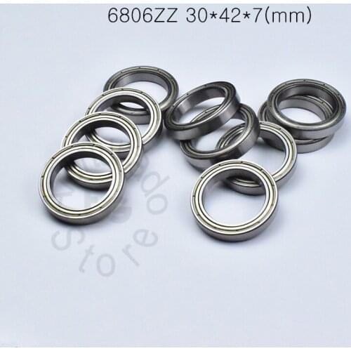 6806ZZ 30*42*7(mm) 10pieces bearing ABEC-5 10pcs Metal sealed bearing 6806 6806Z 6806ZZ chrome steel bearing