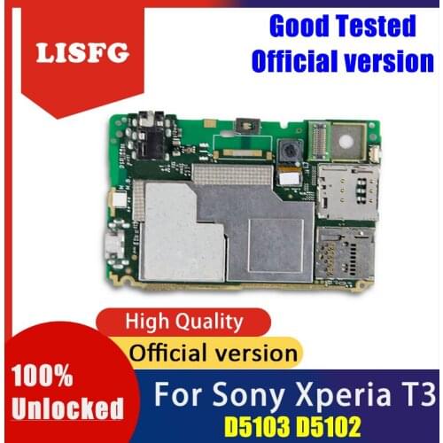 Full Tested 100% Unlocked Mainboard For Sony Xperia T3 D5102 D5103 Motherboard Logic Circuit Board Electronic Panel Fast Ship