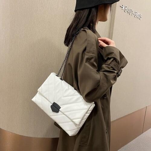 Portable Large Capacity Shoulder Handbag Women Solid Color Soft PU Leather Crossbody Bag Lattice Pattern Street Satchel Clutch