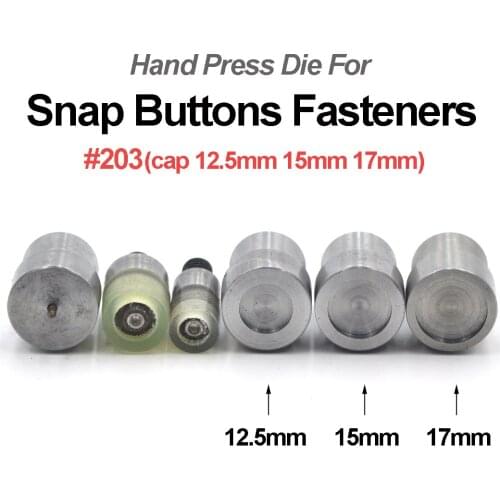 KALASO #203 Snap Fasteners Buttons Pressure Dies Mould Tool 12.5mm 15mm 17mm For DIY Craft Supplies