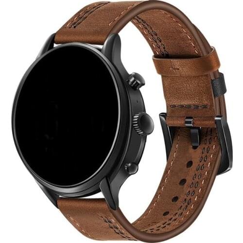 Genuine Leather Watchband for Fossil Mens Gen 5 Carlyle Garrett Quick Release Watch Band Steel Buckle Strap Wristband