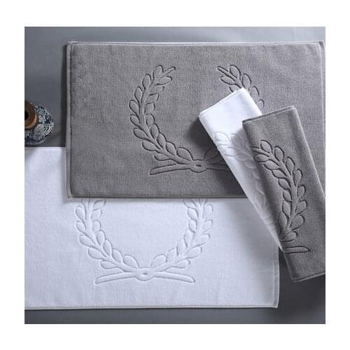 Luxury 100% Cotton Hotel Floor Towel Home Bathroom Mat High Absorbent Non-slip Bathtub Bath Mat Step Foot Pad Toilet Rug 45*75cm