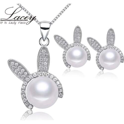 Wedding 925 silver sterling necklace pendant and earrings bridal real natural freshwater pearl jewelry set,birthday party gift