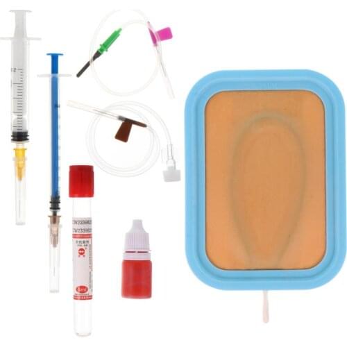 Venipuncture IV Injection Training Pad Silicone Human Skin Suture Training Model (Venous Blood Drawing Exercise)