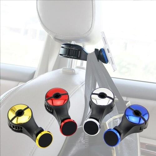 Car Headrest Hook Seat Back Hanger for Bag Handbag Grocery Cloth Auto Portable Multifunction Clips with Magnetic Phone Holder
