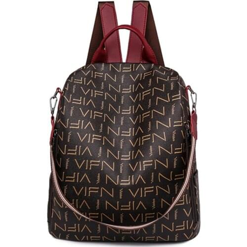 Vrouwen Anti-Diefstal Rugzak Waterdichte Stof Grote Vrouwelijke Schoudertas Grote Capaciteit Eenvoudige Stijl Casual Reizen