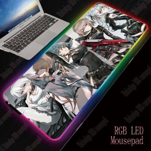 XGZ Anime Girl RGB LED Large Mouse Pad USB Wired Lighting Gaming Gamer Mousepad Keyboard Colorful Luminous for PC Mice Mat
