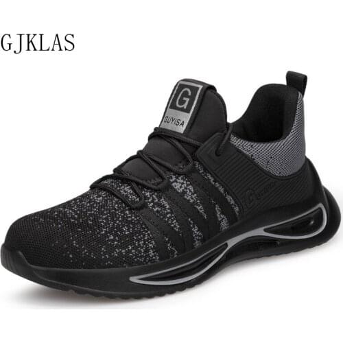 Protective Steel Toe Shoes Men Work Safety Boots Anti-hit Anti-puncture Light Safety Shoes Men Breathable Comfy Working Sneakers